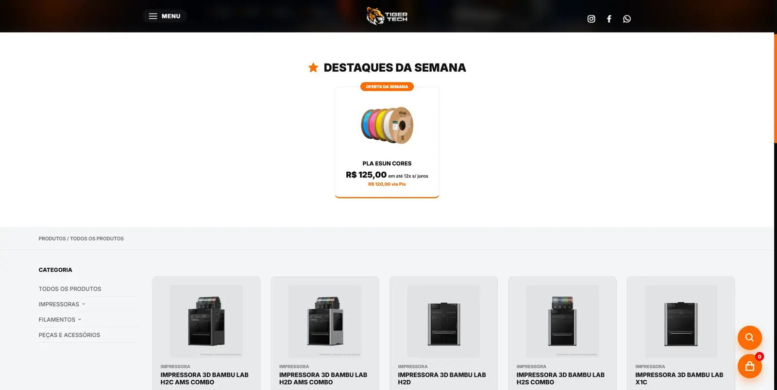 Loja com destaques da semana